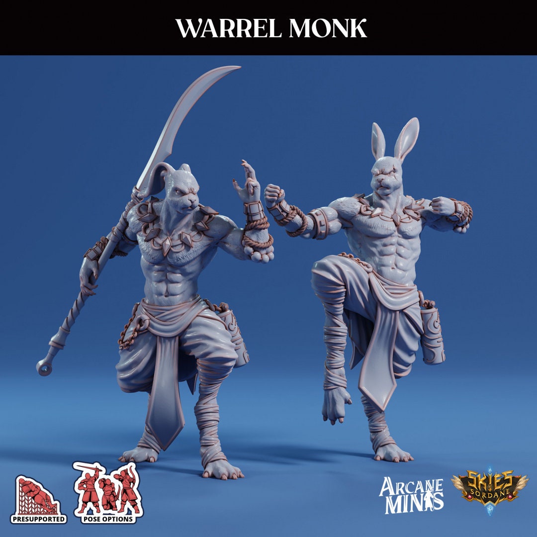 Rabbit Folk Monk | Risky Racing | Arcane Minis
