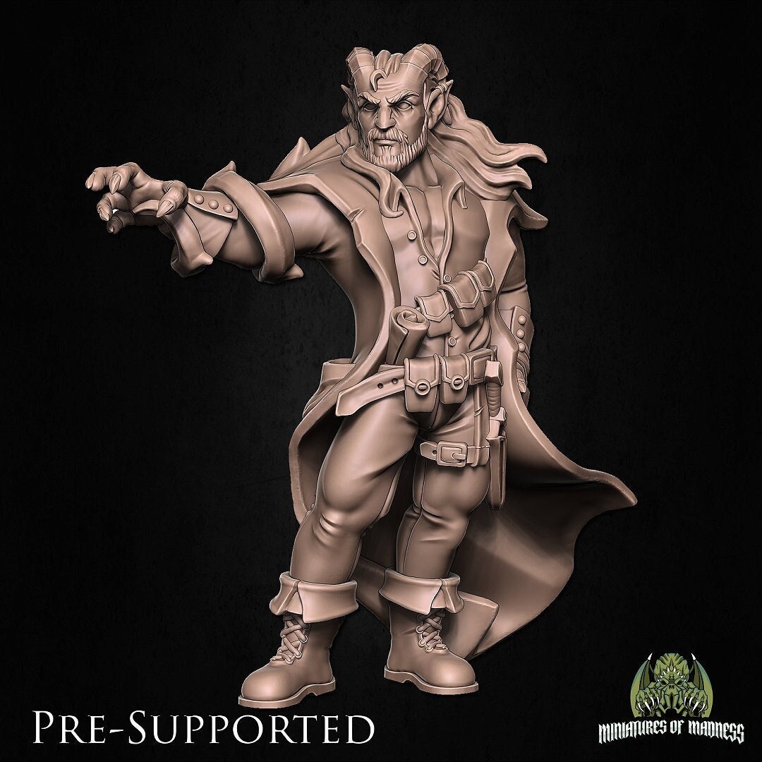 Tiefling Warlock, Vincent Morthos | Miniatures of Madness