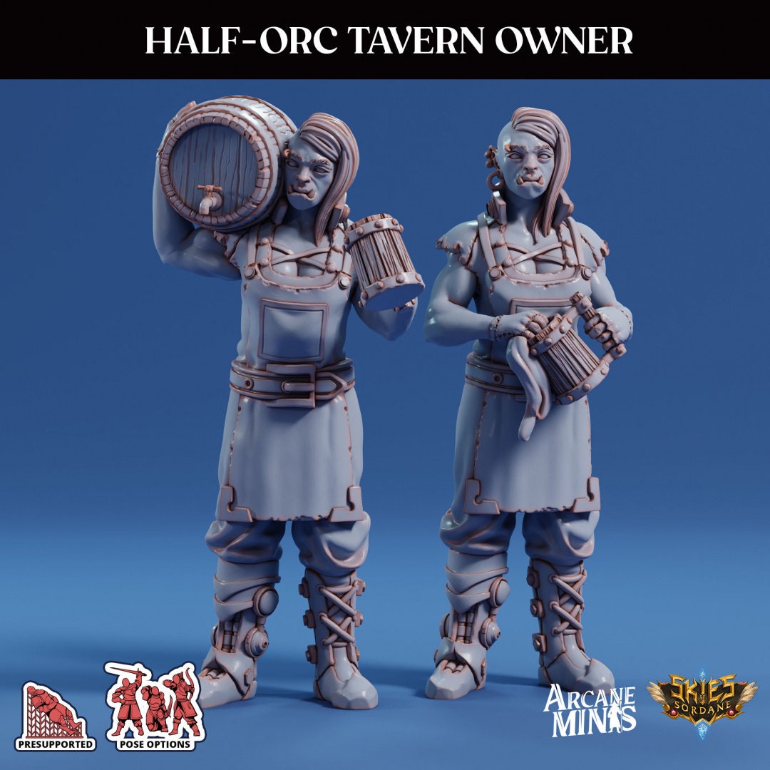 Half Orc Bartender | Risky Racing | Arcane Minis