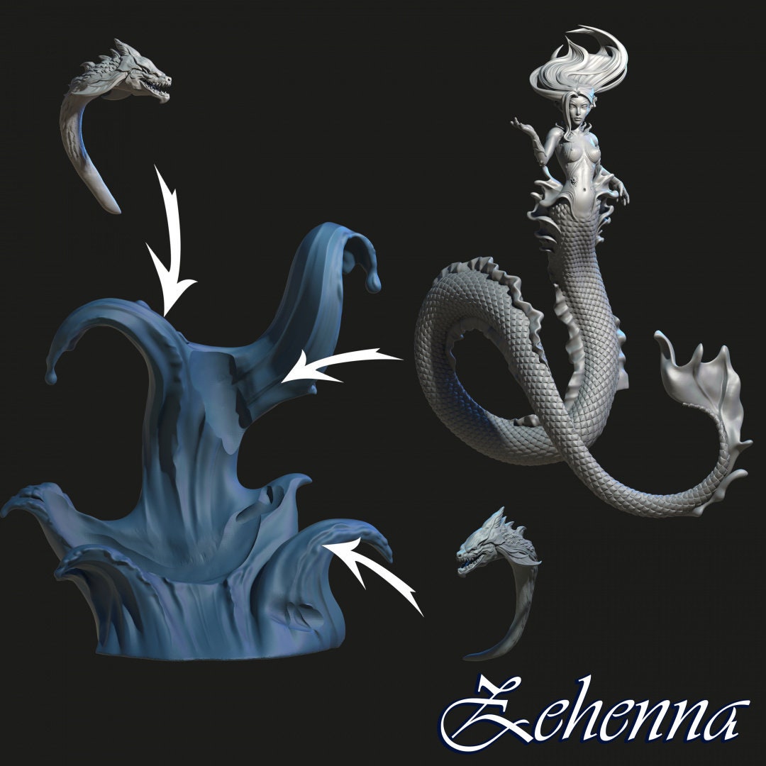 Zehenna, The Sea Nymph | 75mm Scale | Dungeons and Maidens