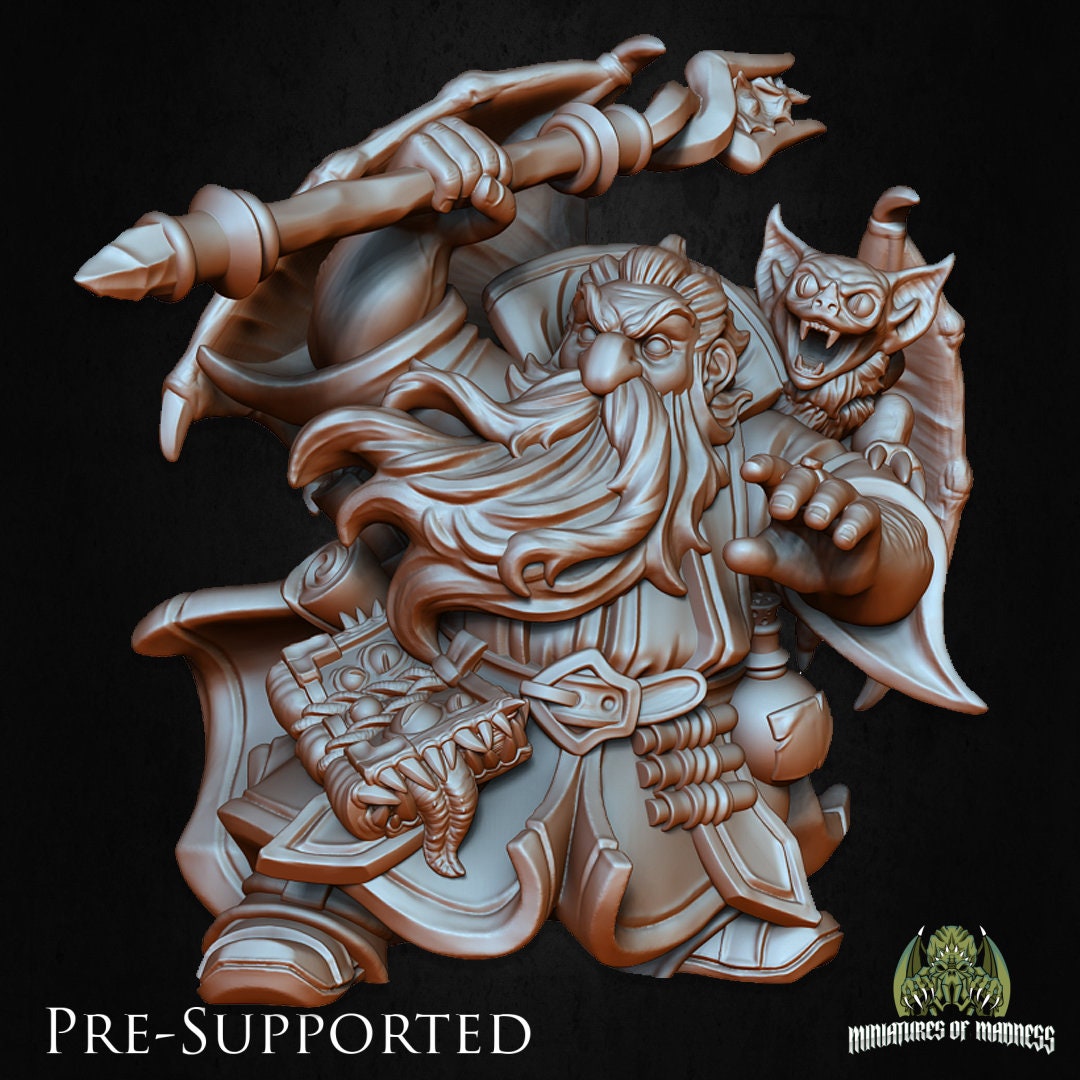 Dwarf Wizard, Abraham Blackmist The Overlord | Miniatures of Madness