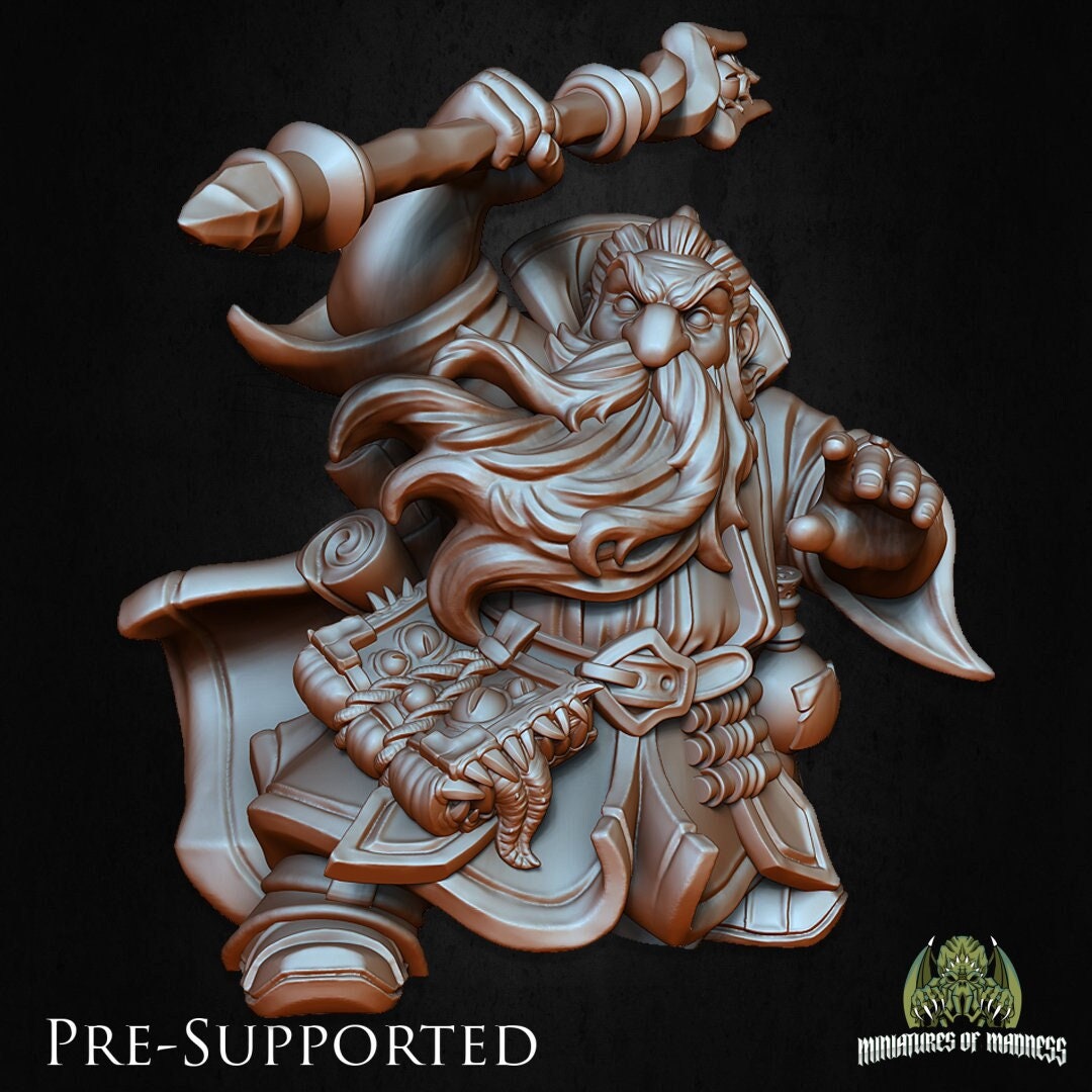 Dwarf Wizard, Abraham Blackmist The Overlord | Miniatures of Madness