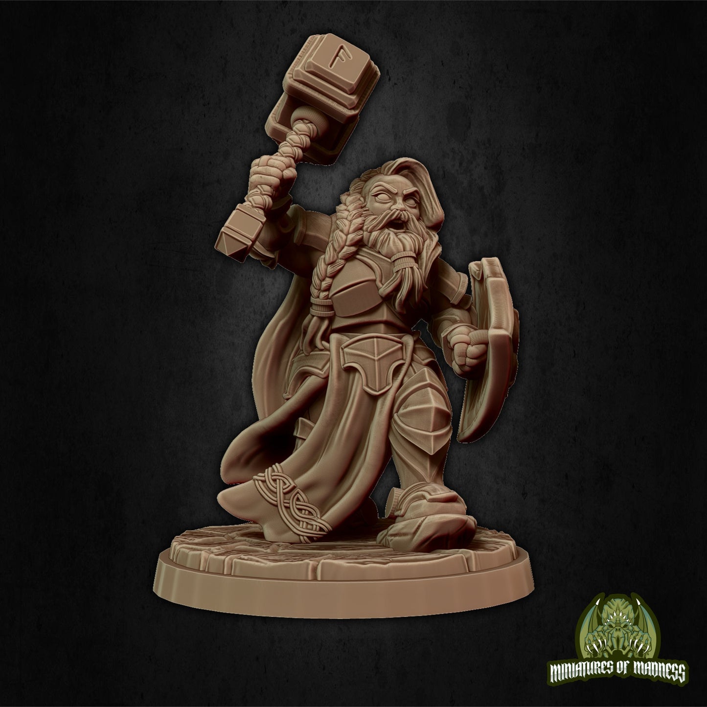 Bryna the Indomitable, Female Dwarf Paladin Cleric | Miniatures of Madness
