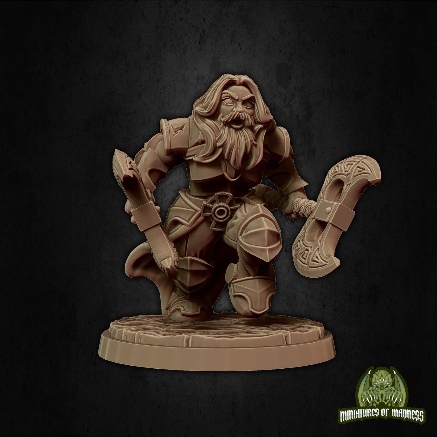 Kinessa The Fury, Female Dwarf Fighter | Miniatures of Madness