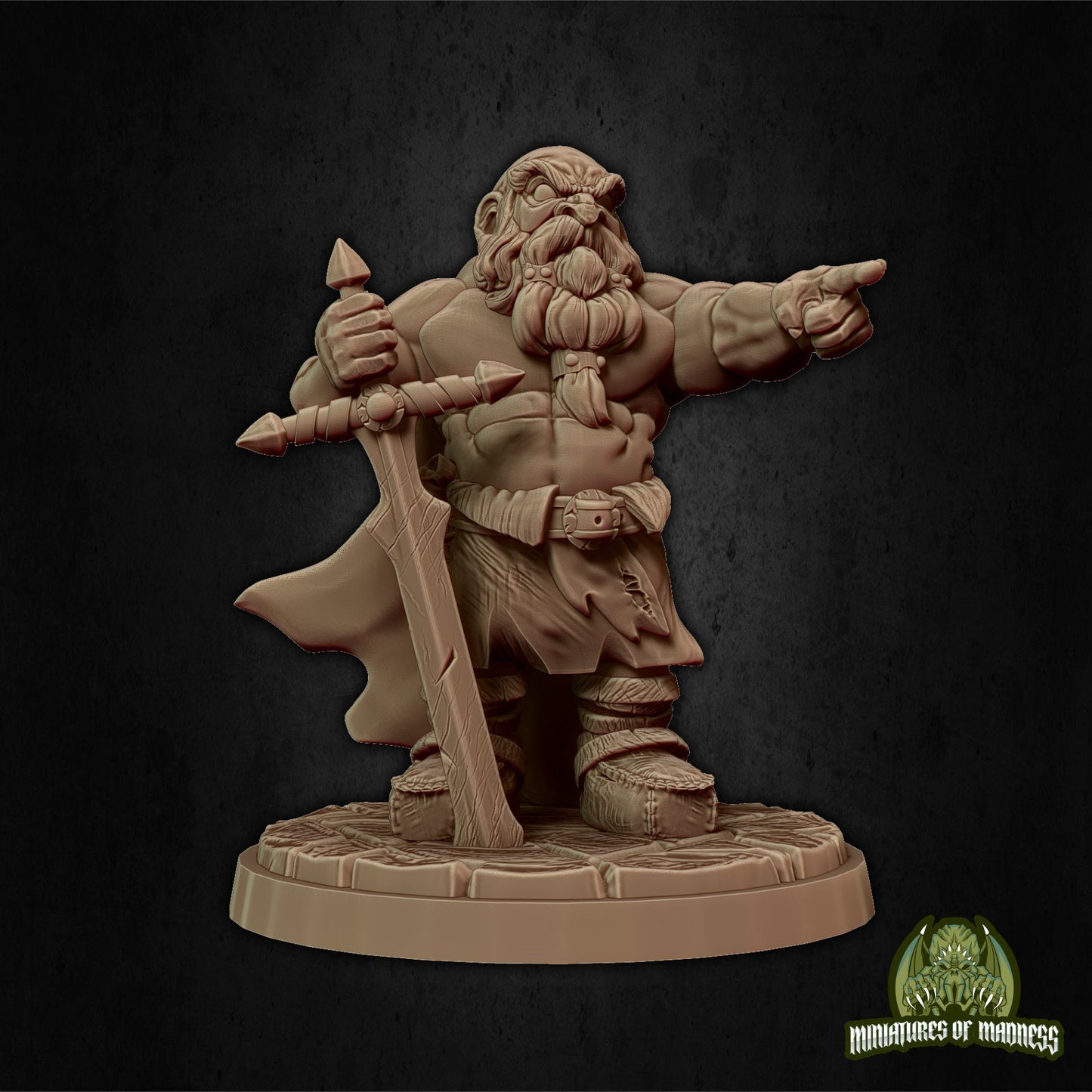 Nurin the Averse, Dwarf Barbarian | Miniatures of Madness