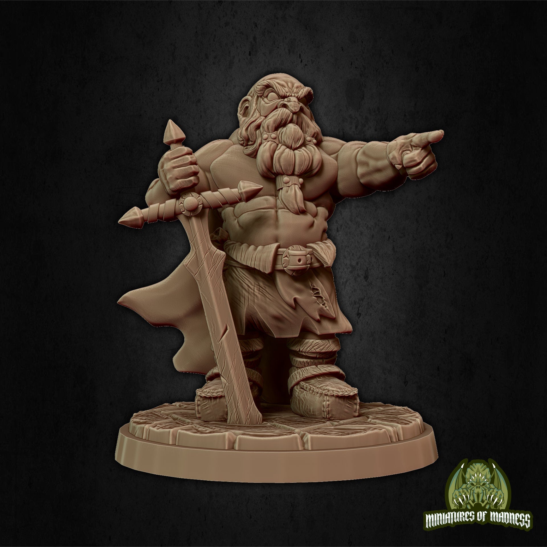 Nurin the Averse, Dwarf Barbarian | Miniatures of Madness