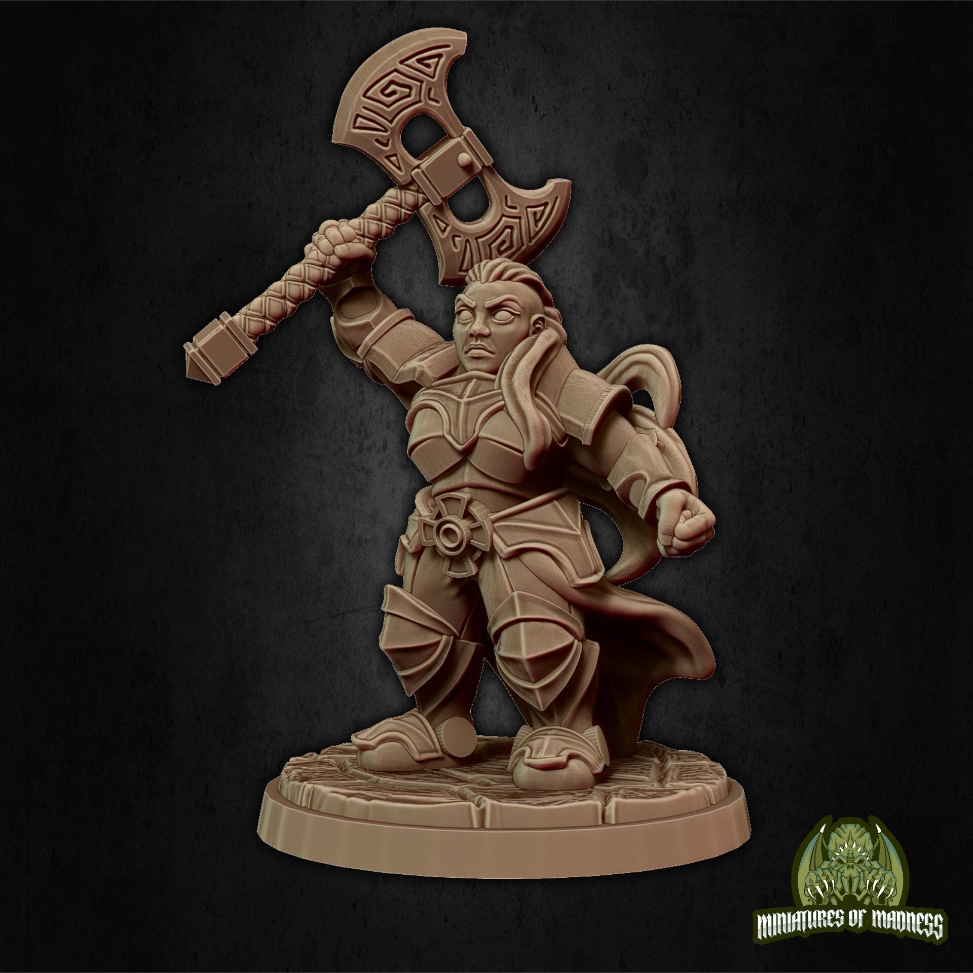 Rilonna Ironmind, Female Dwarf Fighter | Miniatures of Madness