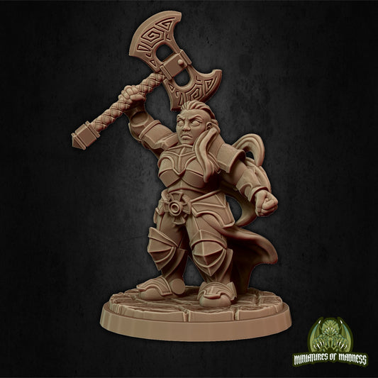 Rilonna Ironmind, Female Dwarf Fighter | Miniatures of Madness