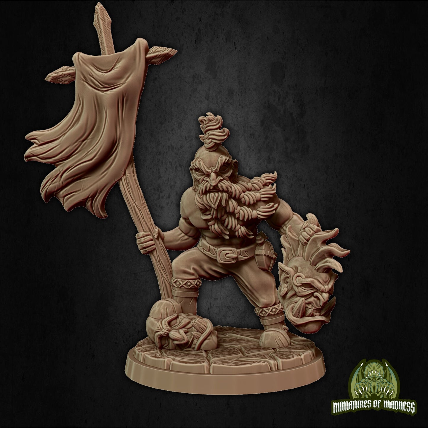 Tegnar the Bloodthirsty, Dwarf Barbarian | Miniatures of Madness