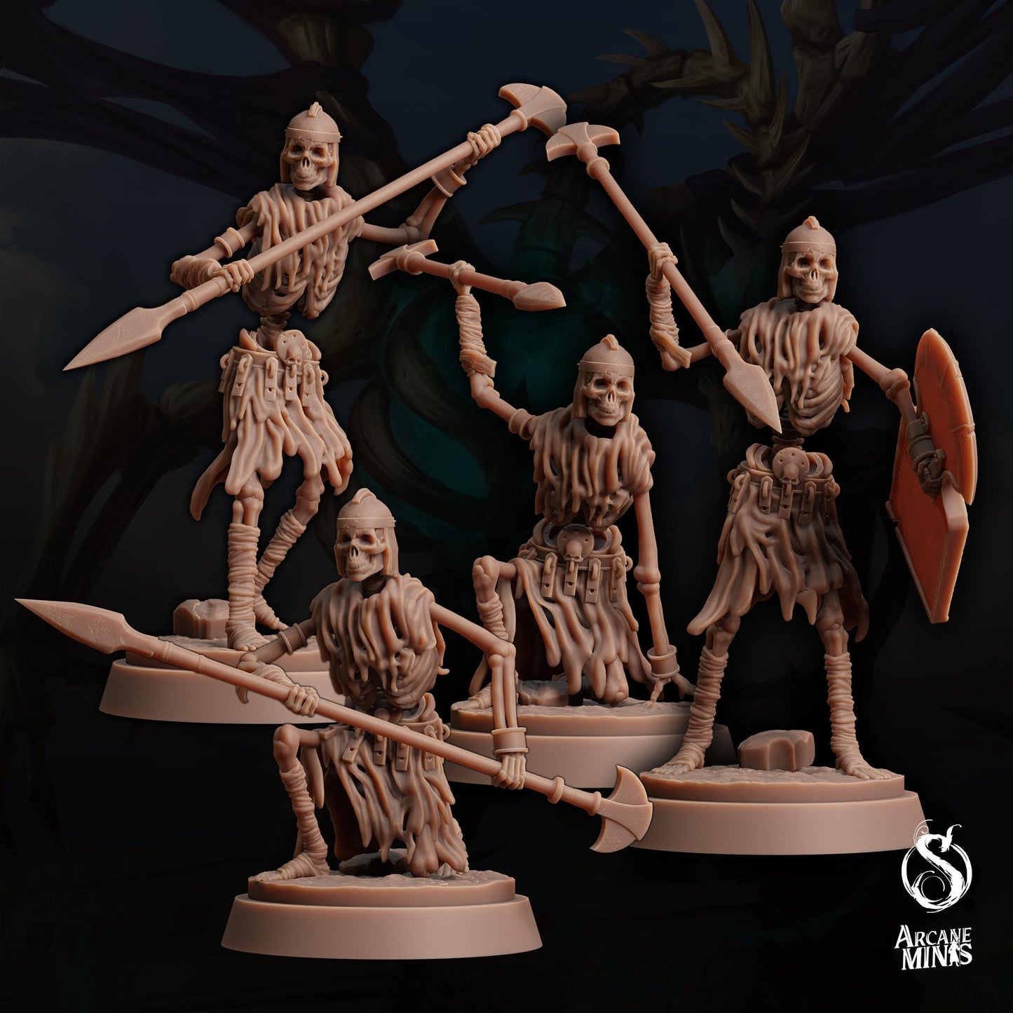 Skeleton Warriors Spearman | Arcane Minis