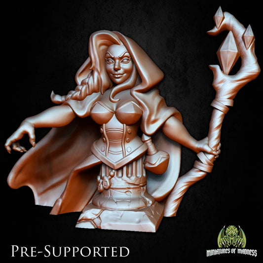 Agatha The Warlock, Female Witch Sorcerer | Miniatures of Madness