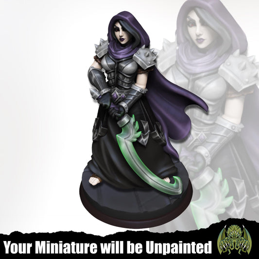 Beatrix The Reaper - Female Fighter Paladin Warlock Cleric | Miniatures of Madness